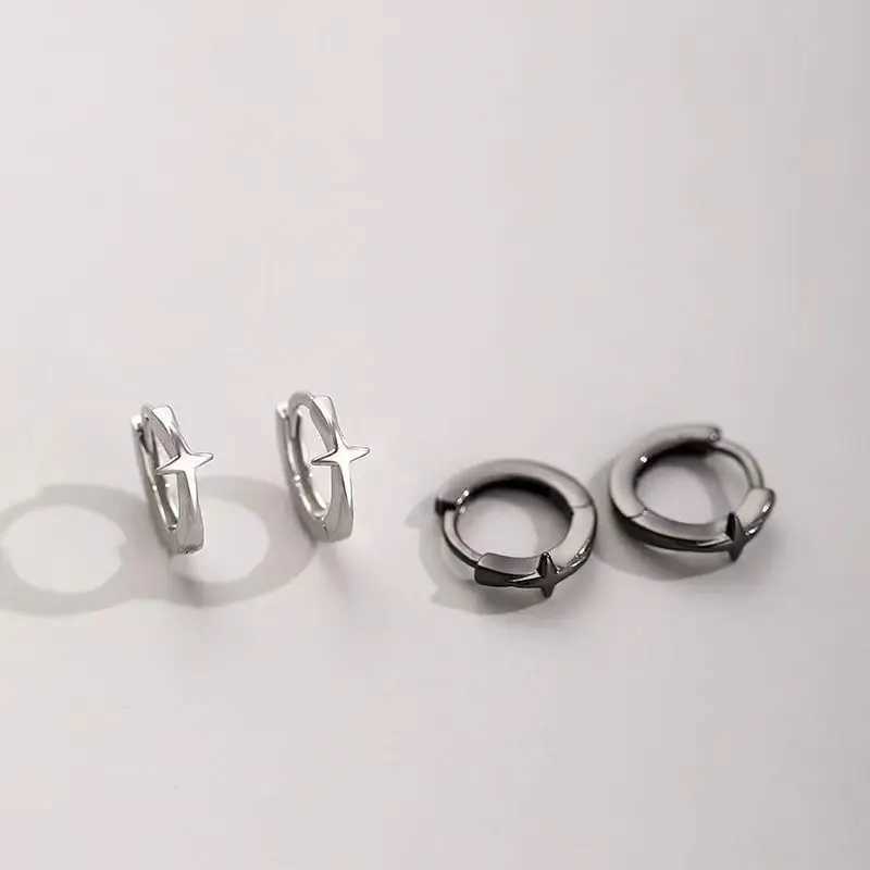 Korean Trend Teenage Earrings Unisex Stainless Steel Simple Small Cross Star Earrings Man Unusual Punk Jewelry Y250510