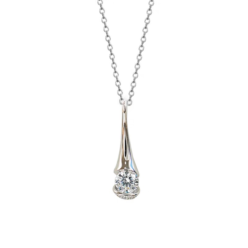 2025 Ins Top Sell Water Drop Pendant Simple Fashion Jewelry 925 Sterling Silver Fill Round Cut 5A Cubic Zircon CZ Diamond Women Luxury Party Clavicle 