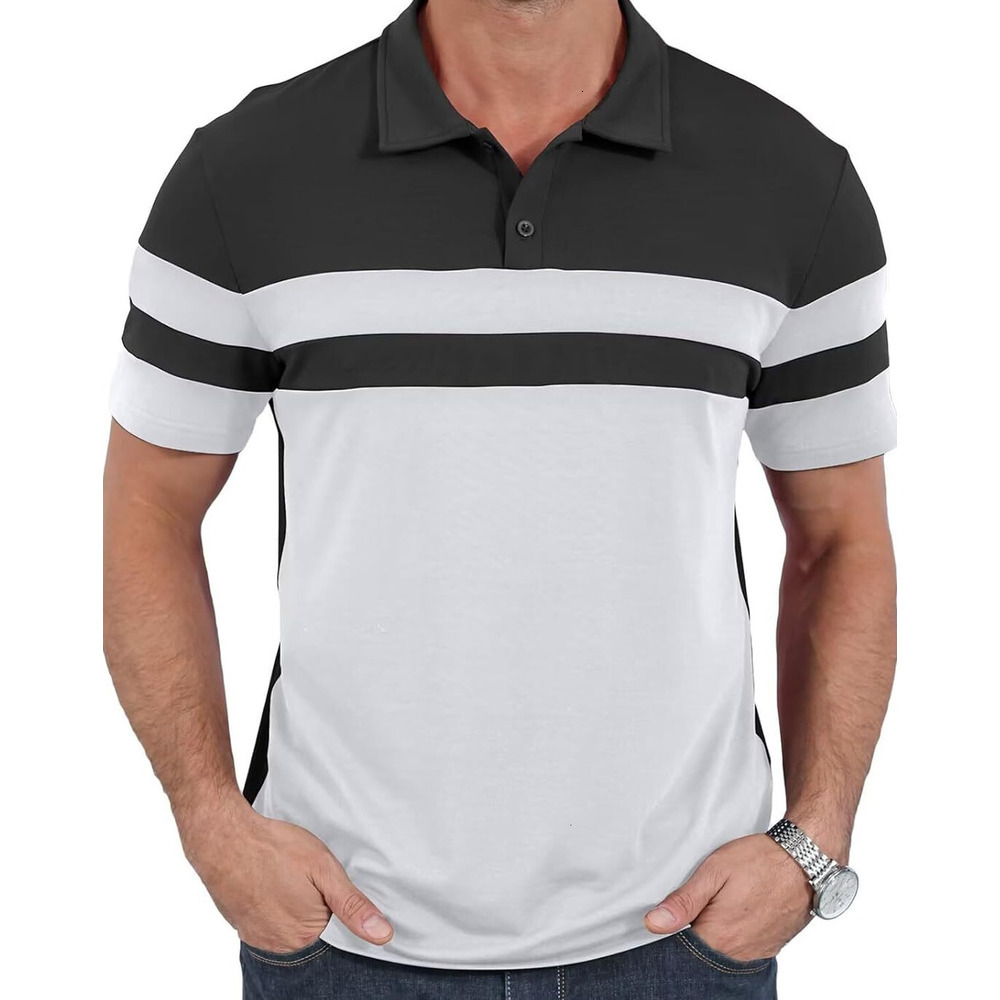 Mens Polo shirt Mens Polo Shirts Short Sleeve Color Block T Shirt Summer Lightweight Casual Golf Shirts Polos shirts tshirt Casual tops summer clothes