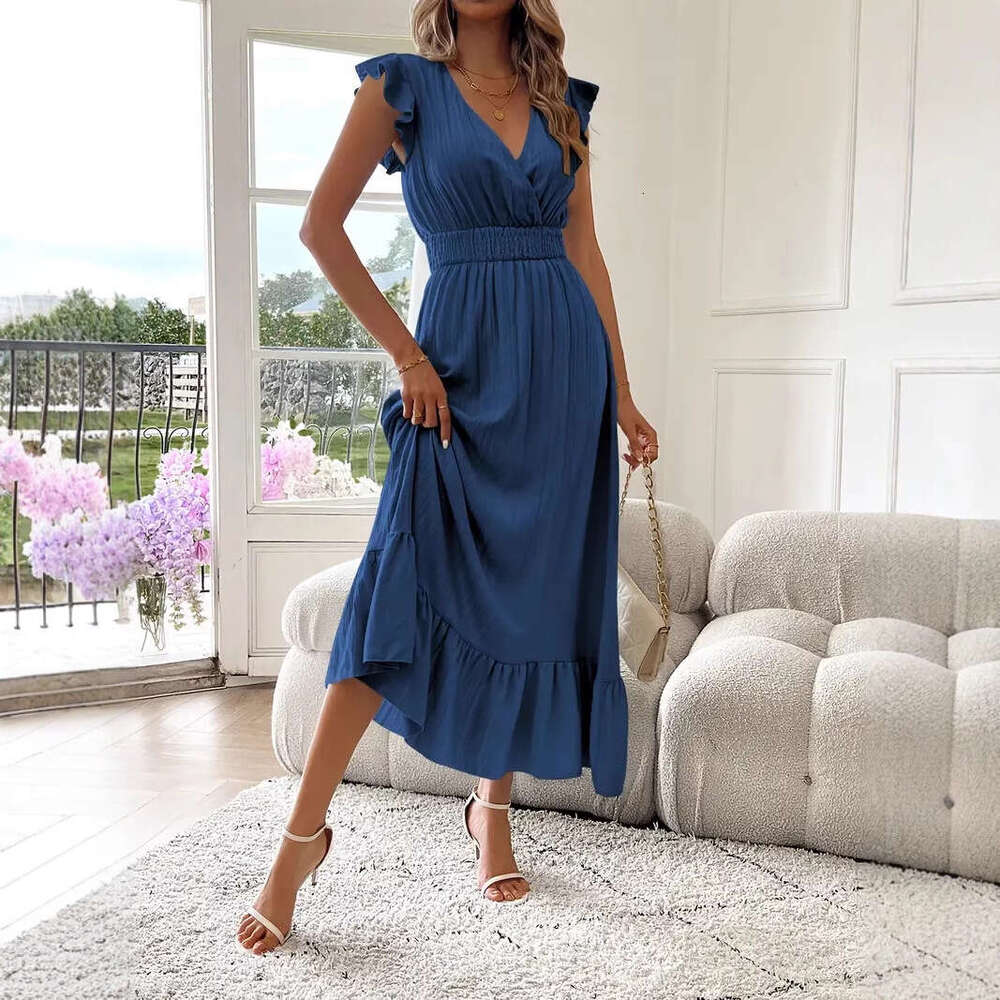 Women Clothes Dress New Women S Long Summer Short Sleeved Dress KQ