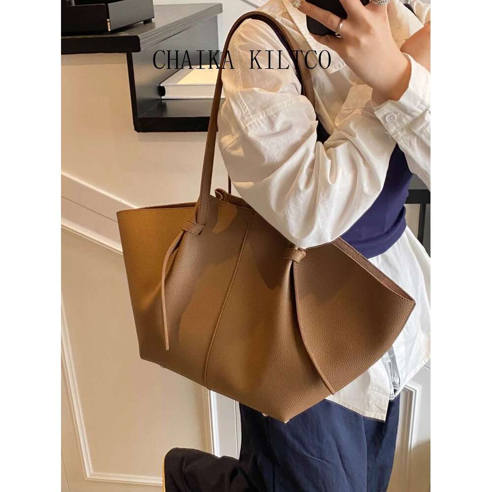 CHAIKA KILTCO Large Capacity Tote For Women 2025 New Trendy Fashion Lychee Pattern Simple Single Shoulder Underarm Bag