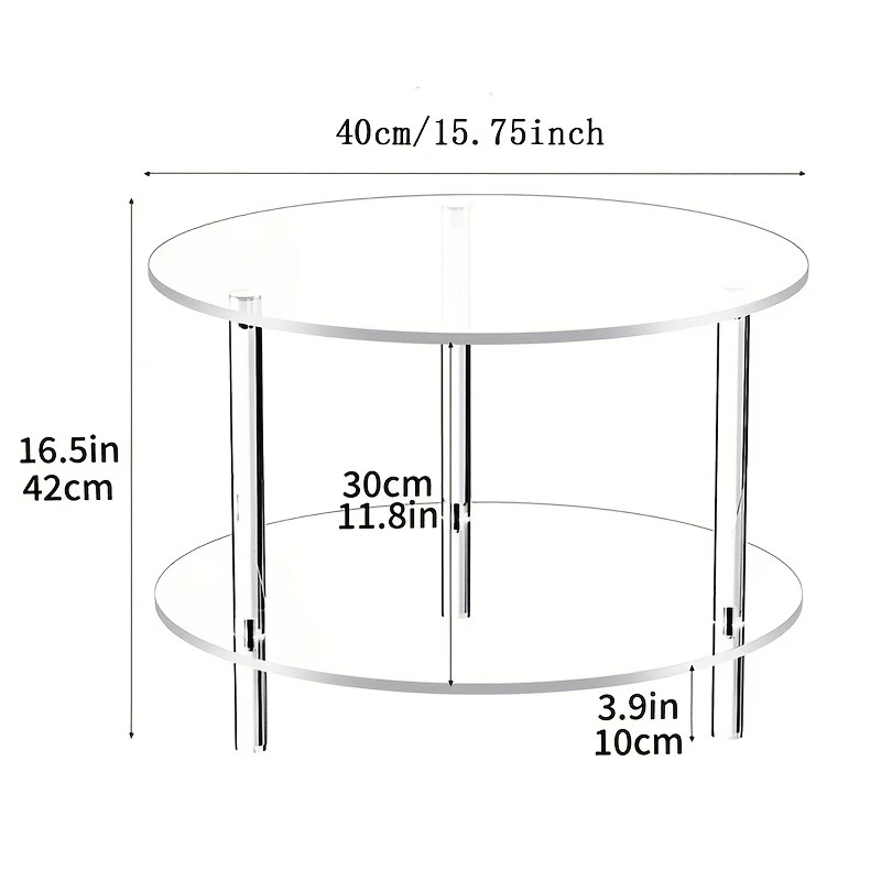 B5135 Modern round coffee table living room side table transparent material