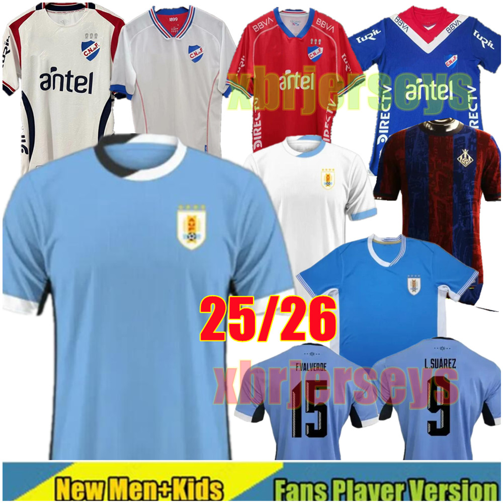 25 26 Uruguay soccer jerseys DARWIN M.ARAUJO PELLISTRI A.CANOBBIO N.DE LA CRUZ VALVERDE M.VINA M.OLIVERA men kids kit socks Football Shirt fans 2025 Nacional Montevideo
