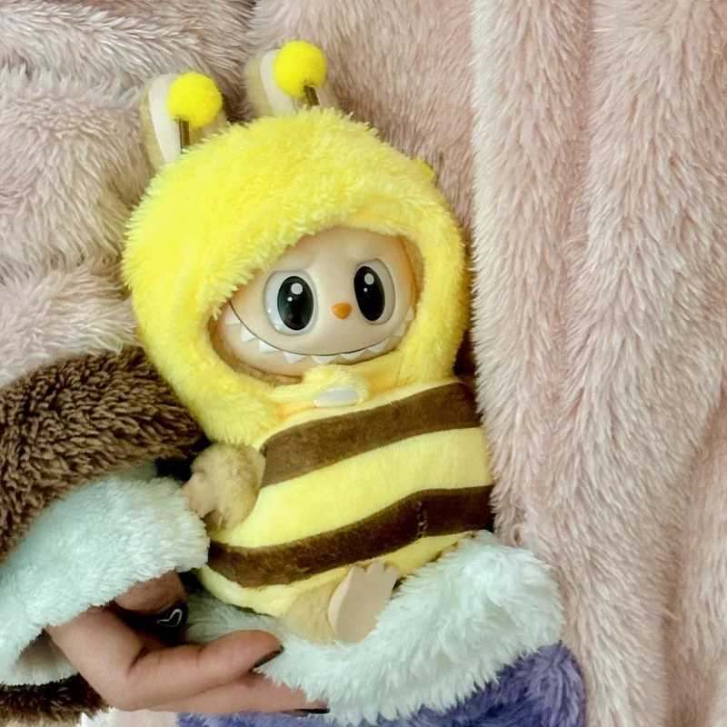 17cm Cute Mini Plush Dolls Clothes Outfit Accessories For Korea Kpop Exo Labubu Idol Dolls Bee/Shark Suit Clothing DIY Kid GiftT250513