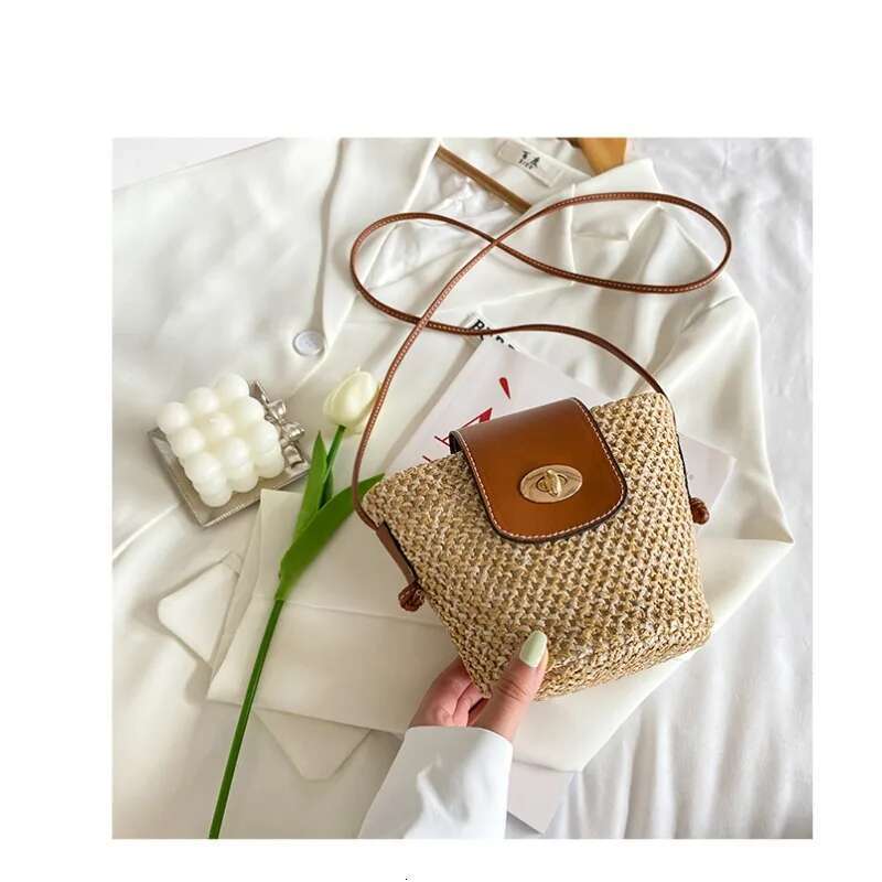 Mini for Women's Travel and Vacation Shoulder Small Crossbody Woven Straw Cross Beach Bag