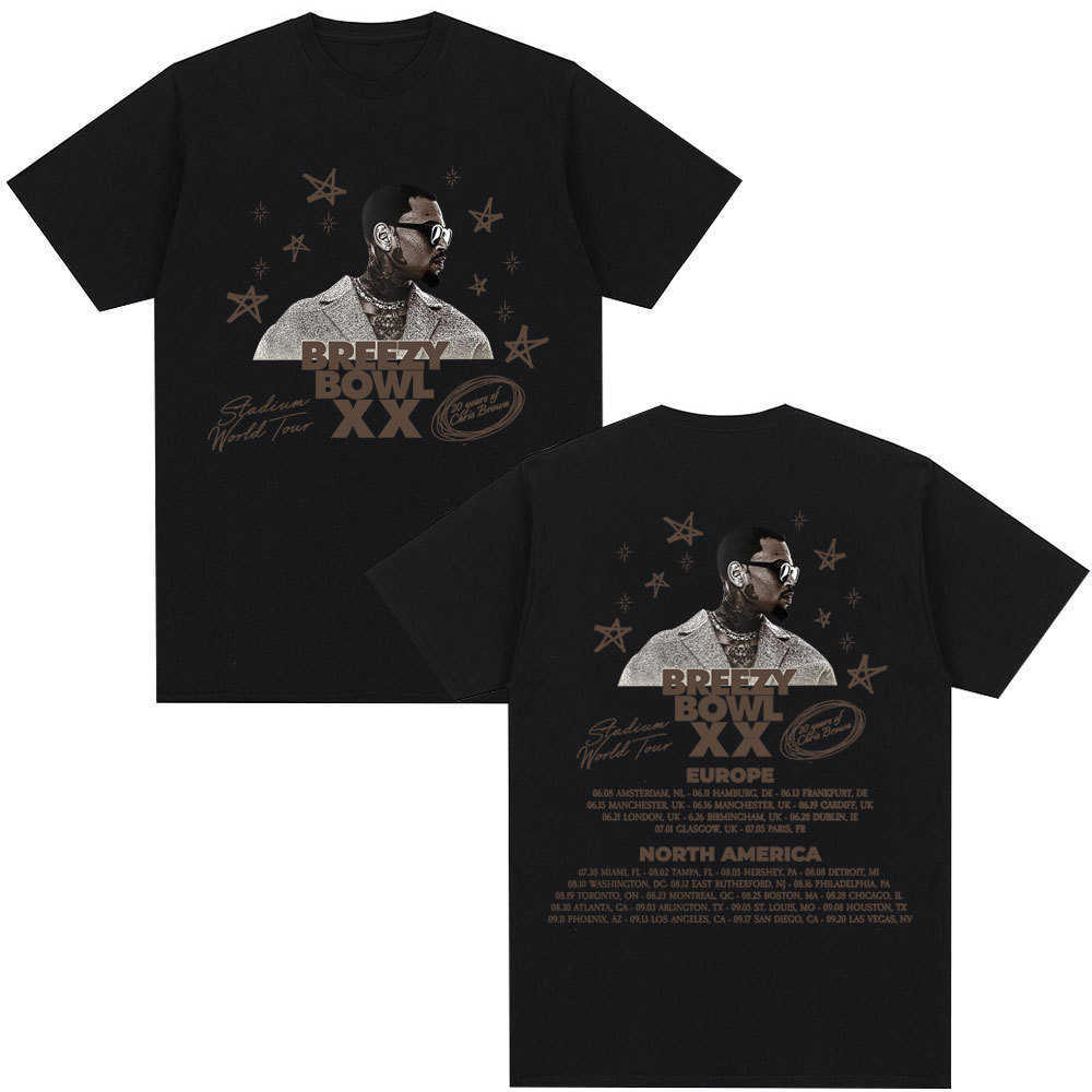 Chris Brown Breezy Bowl XX 2025 Tour Tank Top Mens Summer Casual Sleeveless T-shirt Fan Gift TopXJ250409