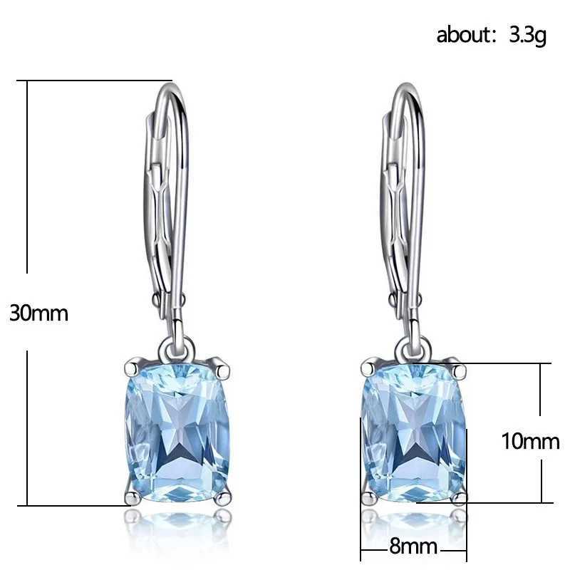 Fashion Plated Color Sky Blue Stone Drop Long Earrings Temperament Earrings For Women Wedding Exquisite Jewelry Y250510