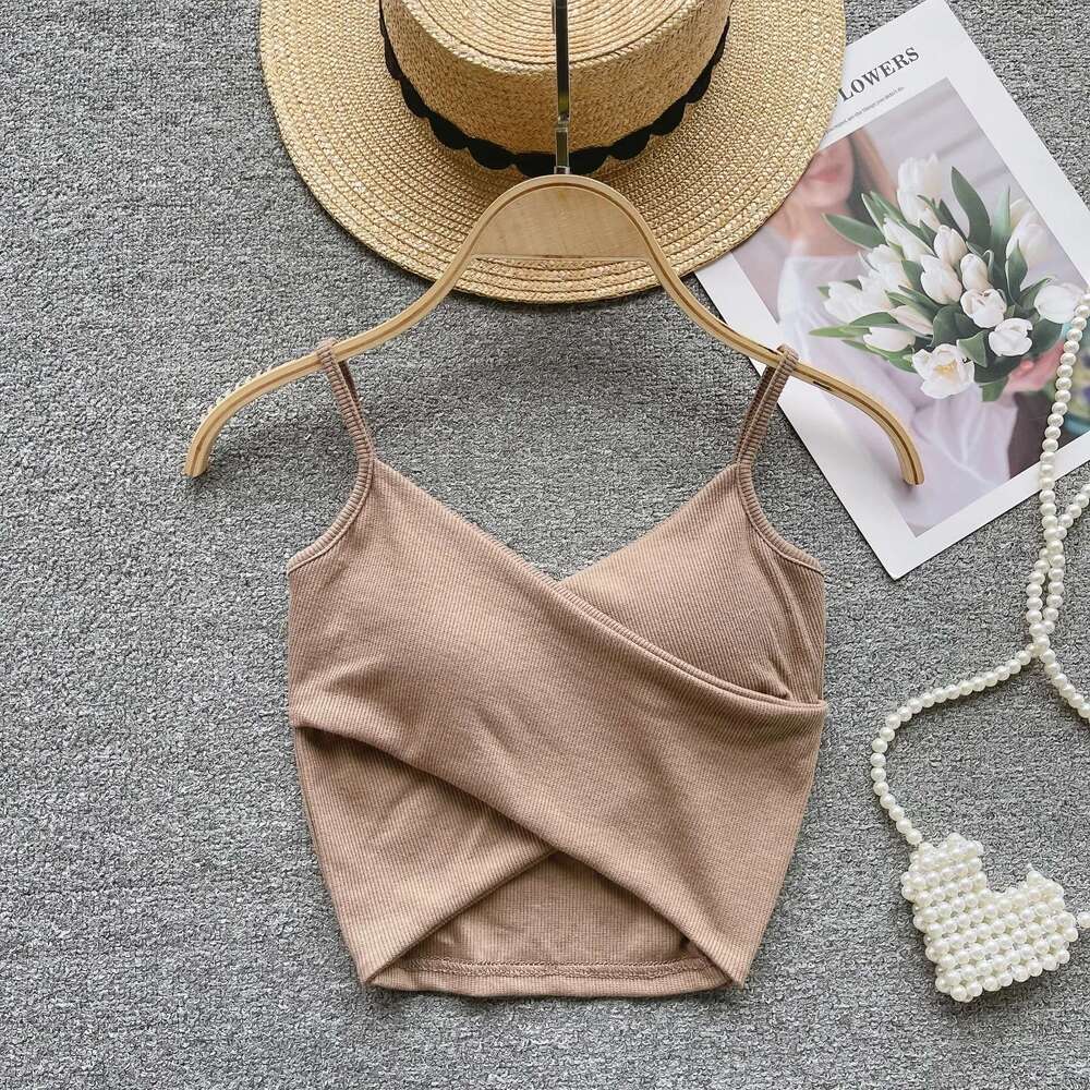Irregular Casual Sport Camisole Women Strap Design Solid Fashion 2025 Y2K Elegant Ladies Chic Slim Tank Tops