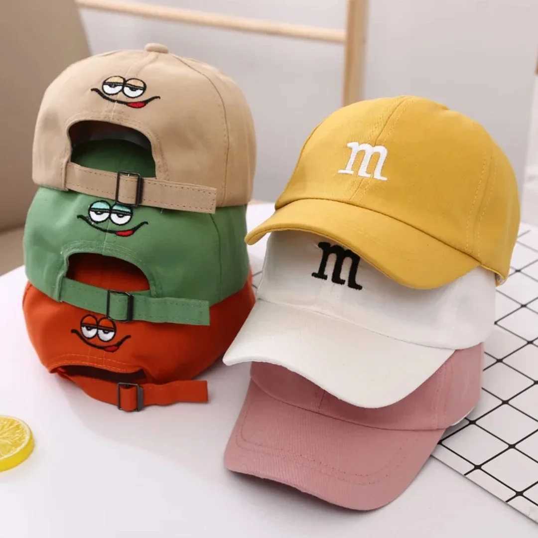 Girls Boy Adjustable Hat Childrens Kid Baseball Cap Sunscreen Baby Hat Hip Hop M Letter Embroidered Kids Caps 1-6-8-12-15 Years R250512