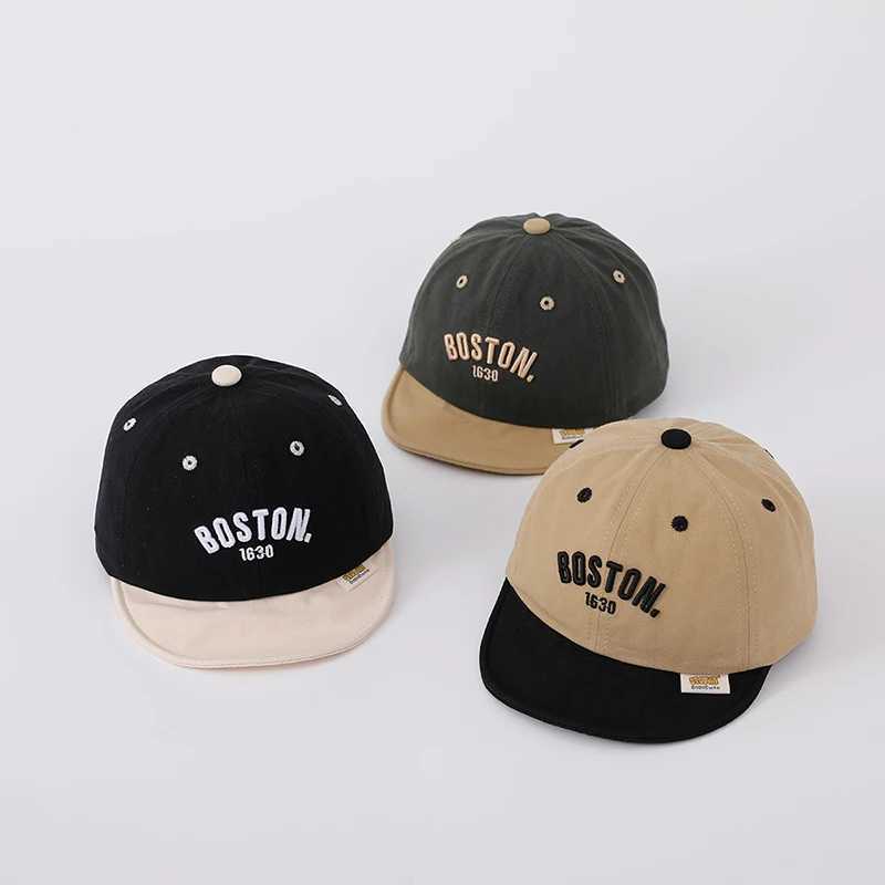 Korean Letter Toddler Boy Girl Baseball Cap Embroidered Baby Cap Soft Cotton Summer Infant Peaked Hat R250512