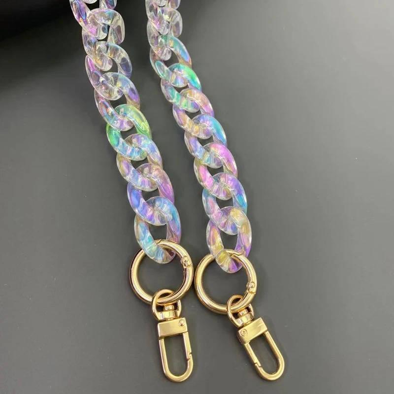 FishSheep DIY Iridescent Acrylic Chunky Chain Strap For Handbag Bags Resin Colorful Chain For Necklace Jewelry Accessories 250512
