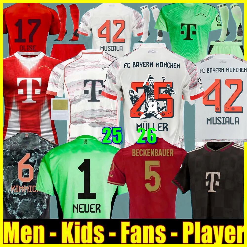 Bayerns25 26 soccer jersey SANE 2025 football shirt GNABRY camisa de futebol KIMMICH Kit Neuer KANE Bayerns OLISE Munich 125-Year Anniversary Beckenbauer 668