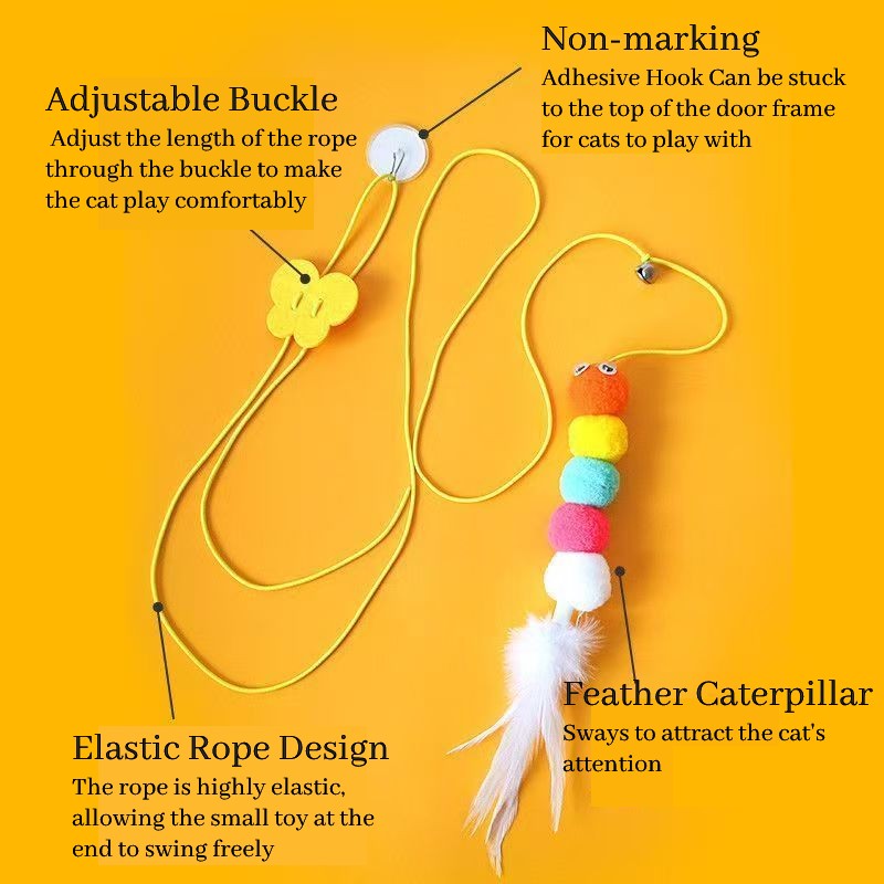 Elastic Swinging Pet Toy for Cats Easy-to-Hang Interactive Playtime Accessory