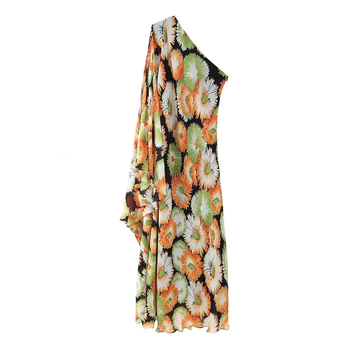 UNIZERA Womens Dress Fashion Printed Asymmetric Sleeveless Elegant Loose Style Summer 250513