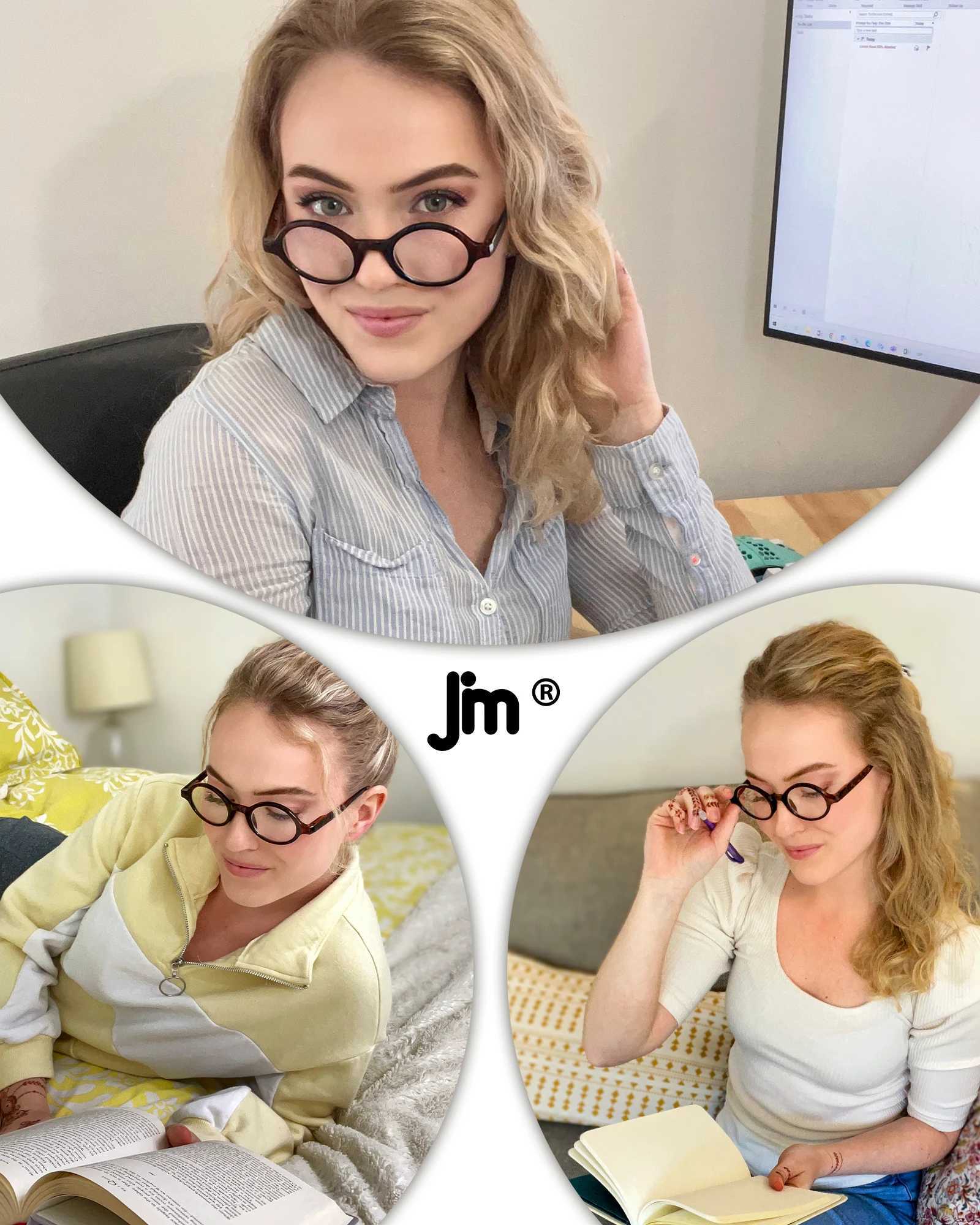 JM Round Reading Glasses Spring Hinge Readers Men Women Reading Glasses W250513
