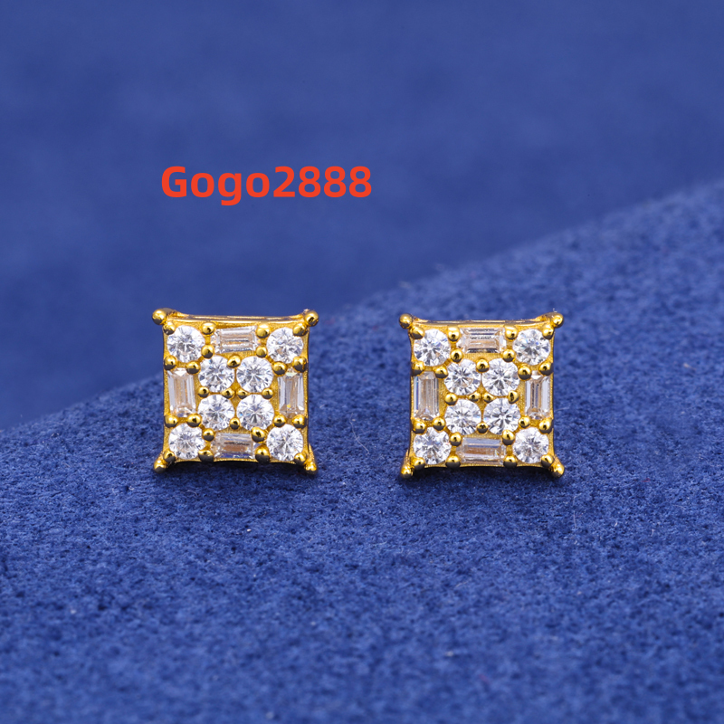 925 Sterling Silver Rappers Jewelry Hip Hop Earring Iced Out Lab Moissanite Gra Certified Stud Earring Wholesale Jewelry
