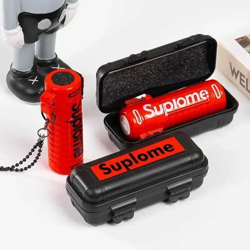 New Outdoor Windproof Pendant Inflatable Lighter Fashionable Letter Jet Green Flame Strong Firepower Portable Lighter Mens Gift Y250513