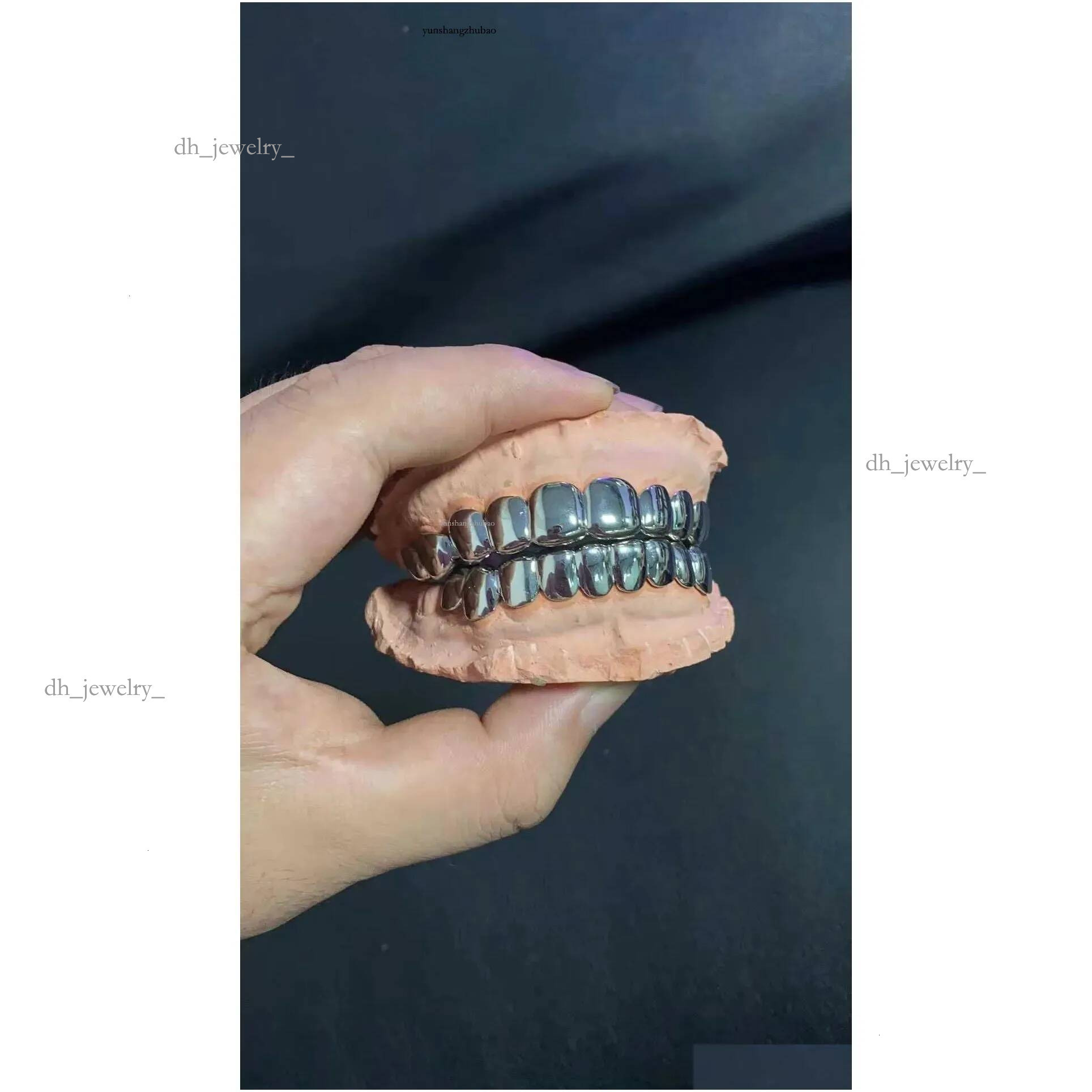 Pendant Necklaces Custom Made Dental Grills Iced Out Sterg Sier Real Gold Jewelry Zigzag Setting Vvs Moissanite Dias Teeth Gr Otd2C