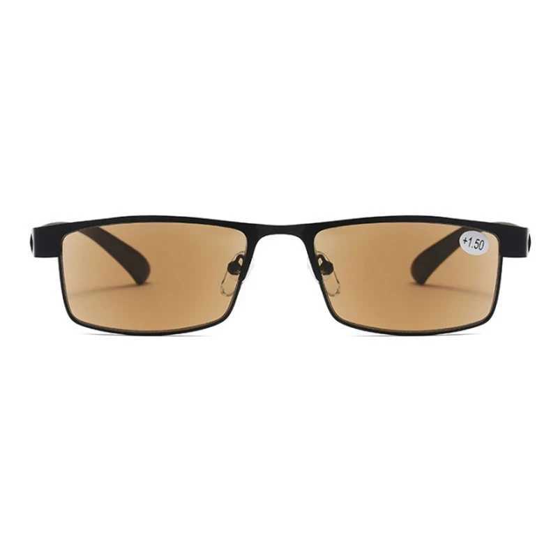 Fashion Reading Glasses Color Changing Metal Frame for Men Chameleon Eyeglasses with Presbyopia +1.0 To +4.0 Men Glasses W250513