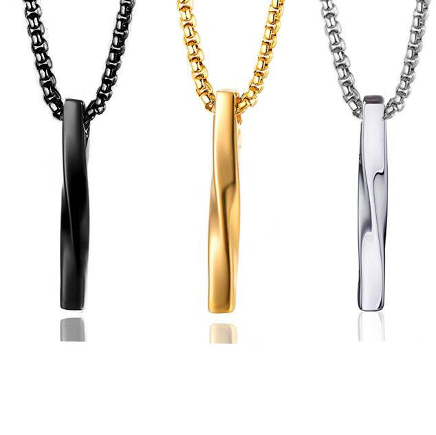 3color 60CM European and American Fashion Jewelry Men's Necklace Hardware Jewelry Necklace Pendant