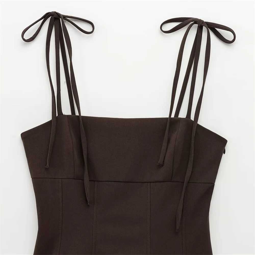 UNIZERA womens top with sexy bow decoration straight neck elastic suspender vest temperament summer new short top M250513