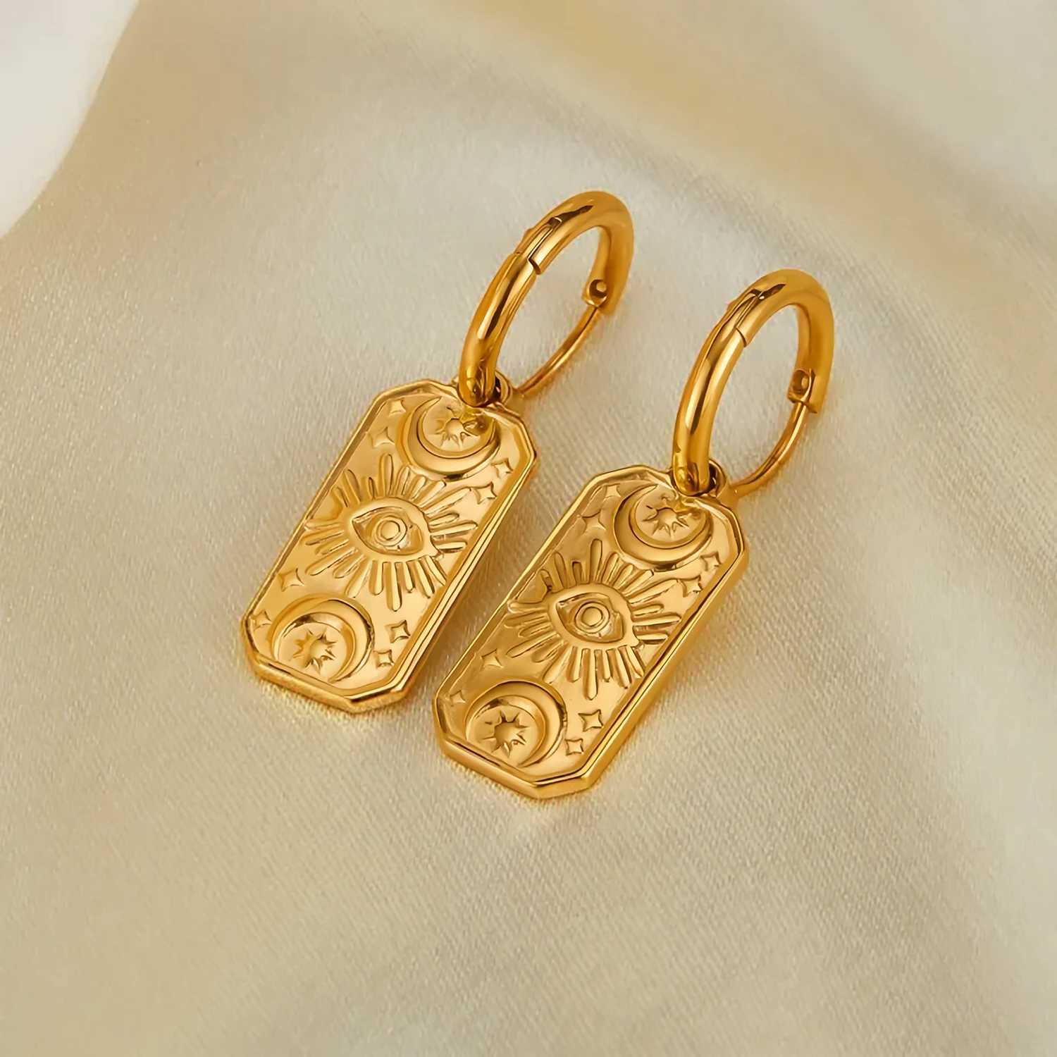 UHBINYCA Devils Eye Pendant Earrings for Women Stainless Steel Gold Plated Anti Rust Jewelry Y250510
