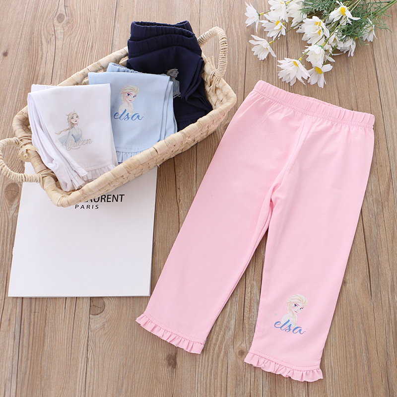 DISNEY Frozen Elsa princess toddler designer clothes baby clothes Children's summer shorts for girl cotton trousers for children
