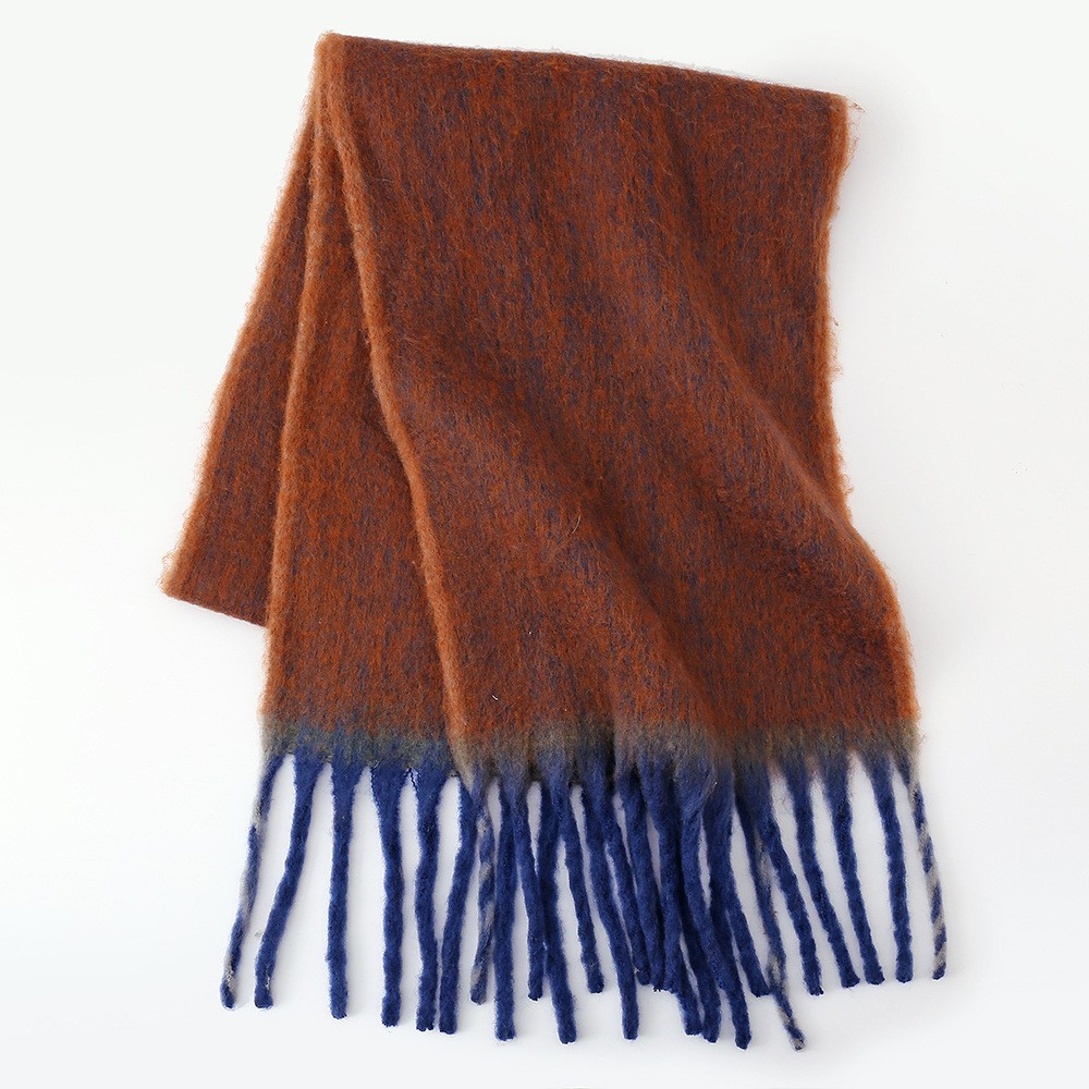 K705 Cross-border European and American fashion simple versatile neck scarf thick contrast color scarf
