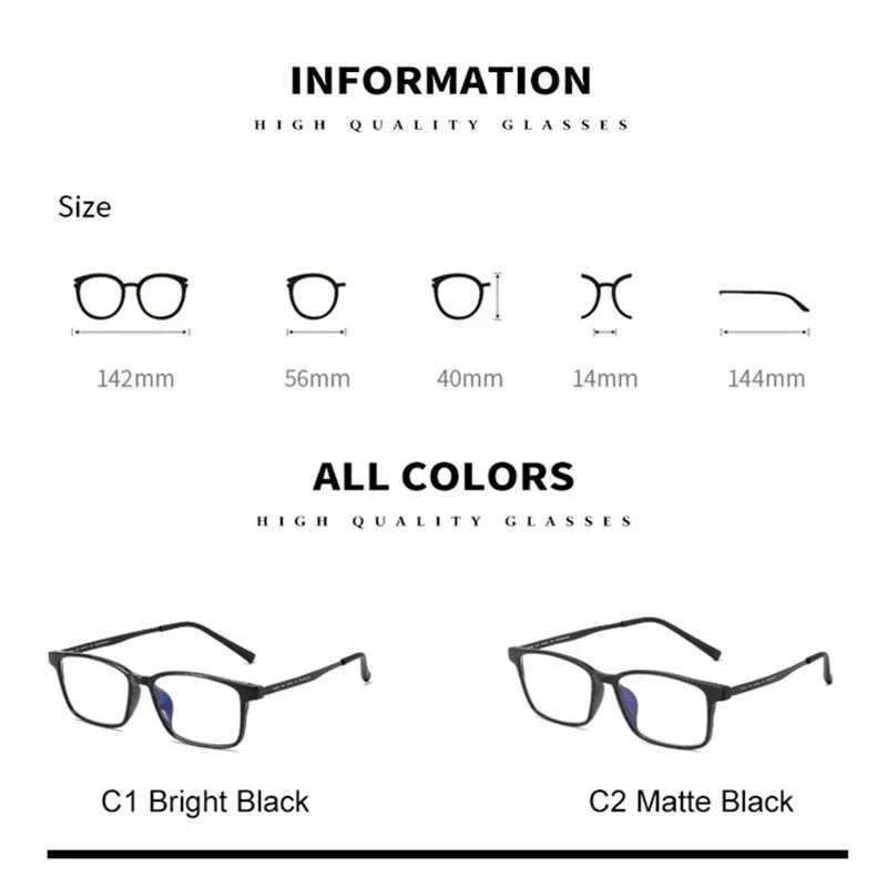 Ultralight Business Titanium Alloy Reading Glasses Men Anti Blue Light Presbyopia Eyewear High Quality Eyeglasses with Diopter W250513