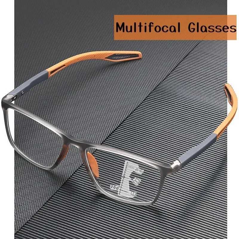 TR90 Anti-blue Light Multifocal Reading Glasses Men Women Progressive Near Far Eyewear Ultralight Sports Farsight Eyeglasses W250513