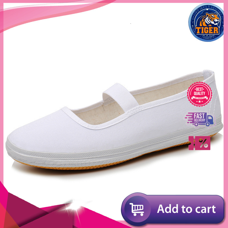 Ddmytiger White Ball Canvas Student Dance Performance Running Competition Shoes Martial Arts Tai Chi Morning Exercise Outdoor Shoes