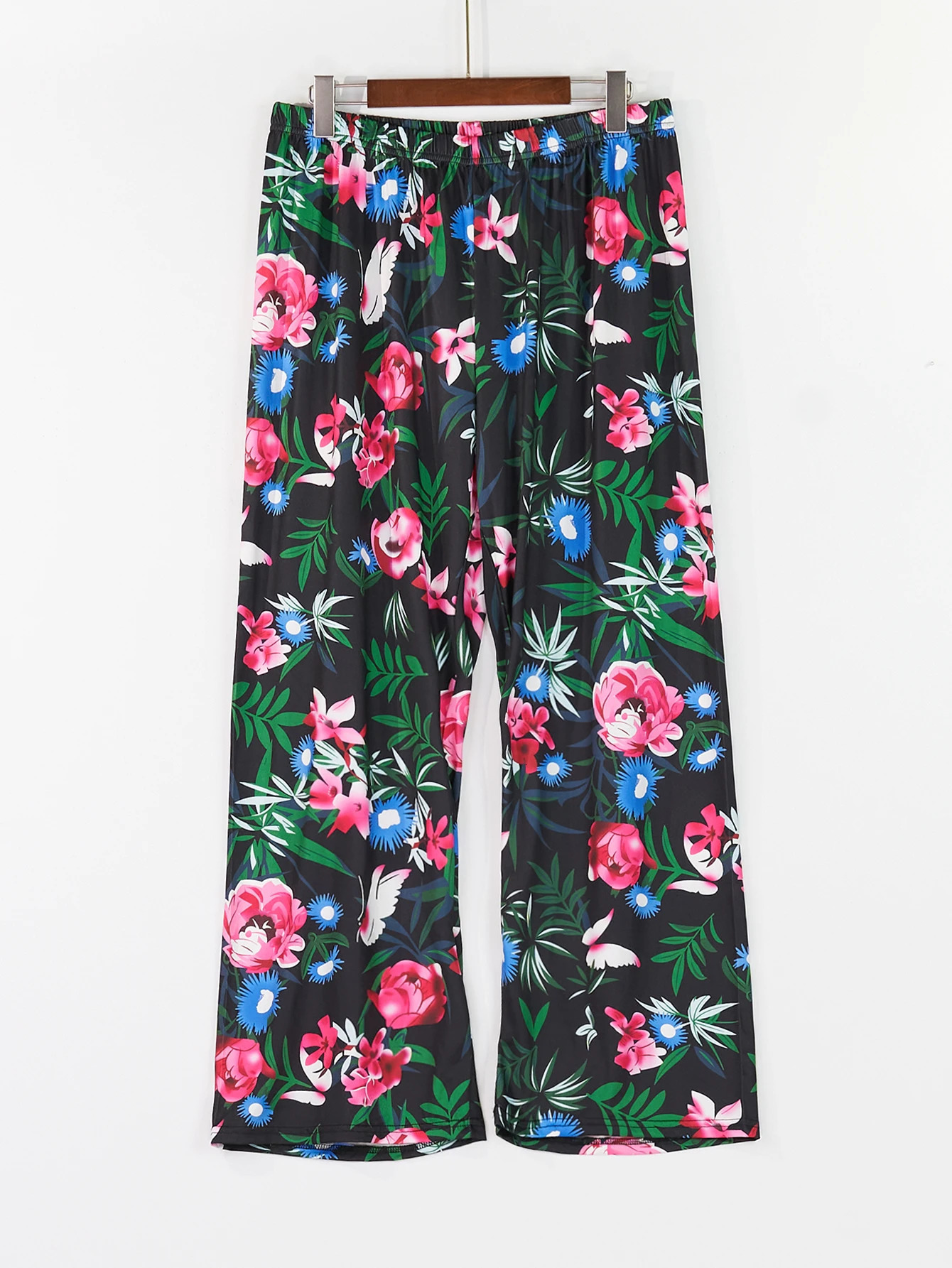 Plus size pajama clothing plus home set short sleeved long pants can be worn with milk silk mater 250506