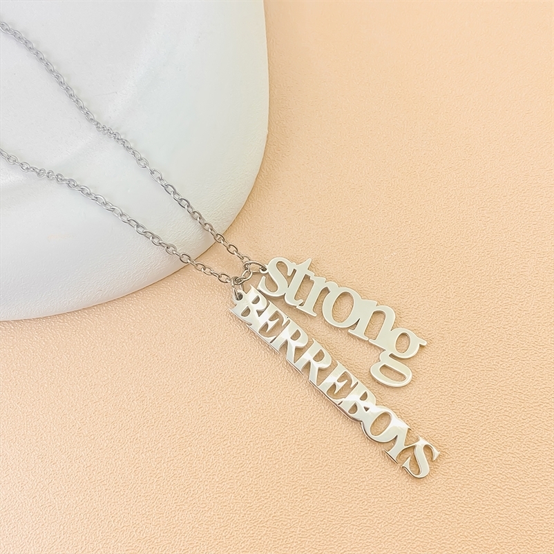 Personalized Customized Vertical Multi-Name Womens Necklace Stainless Steel Nameplate Pendant Ideal for Romantic Gifts 250512