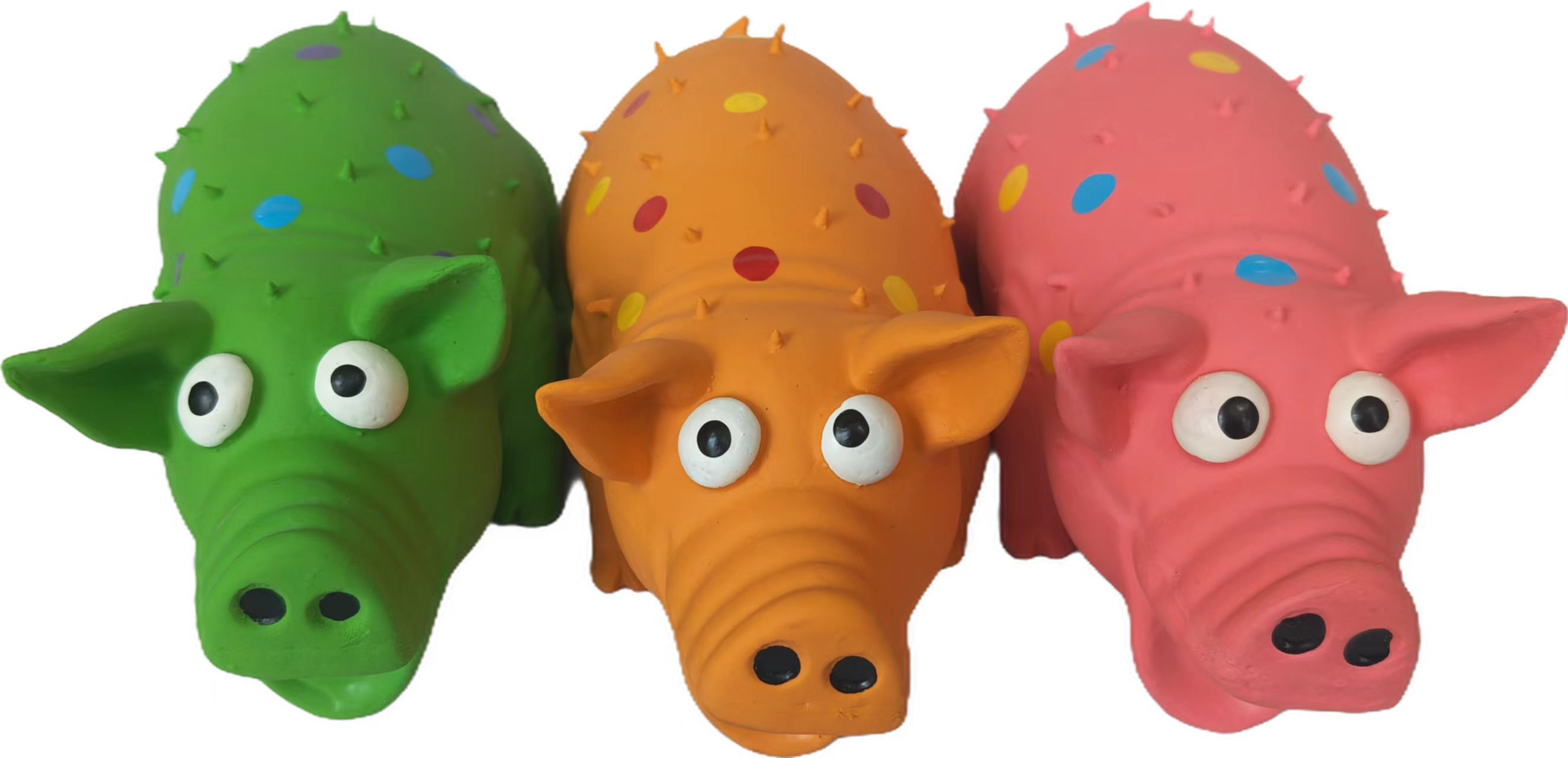 Latex Thorn Pig Sound Toy Cross-Border Hot-Selling Durable Rubber Chew-Resistant Dog Toy Filled Cotton for Pets and Cats 2pcs/Pack
