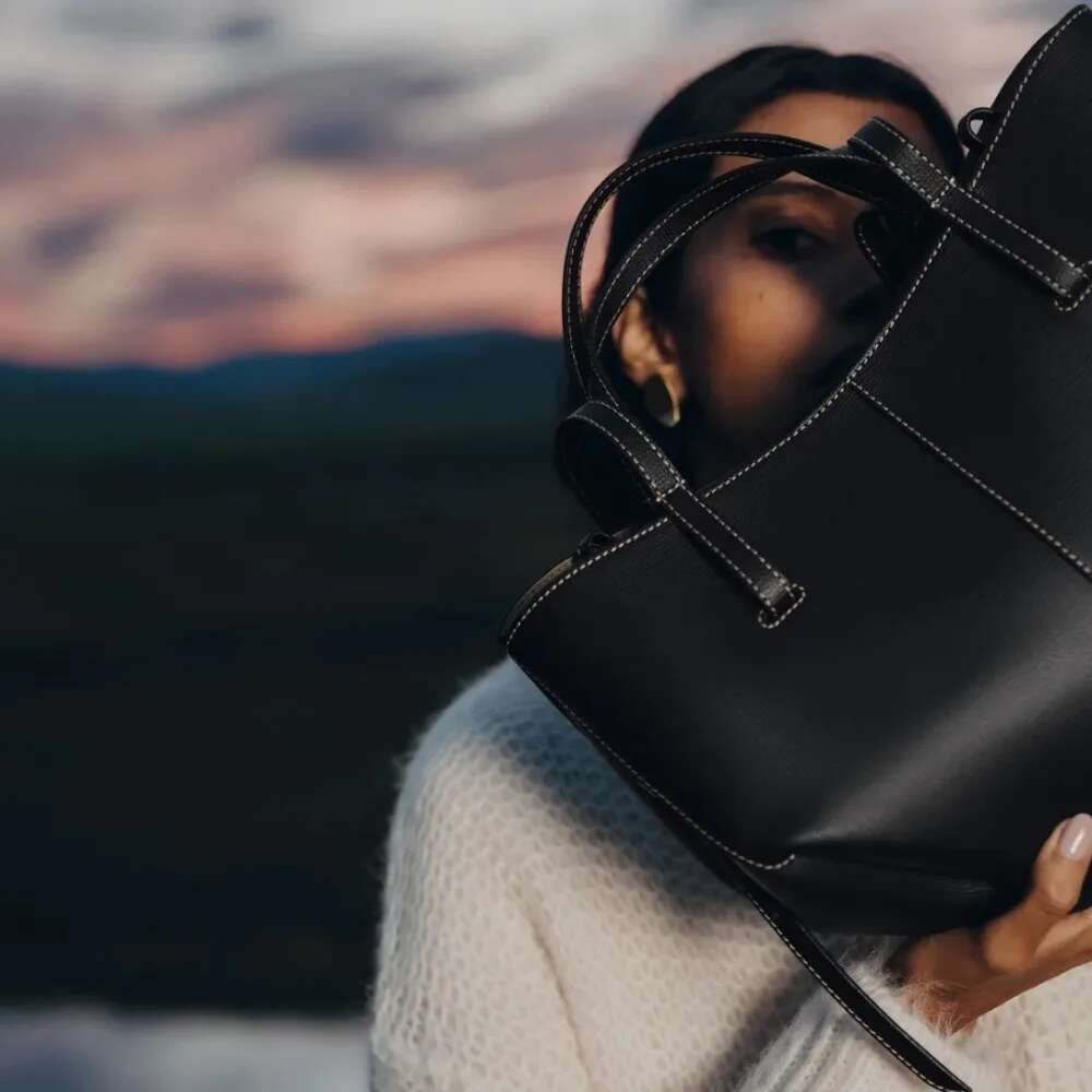 New Wing Cowhide Large Capacity Fashionable Tote Bag, Pleated Handbag, Single Shoulder Underarm Women's Bag