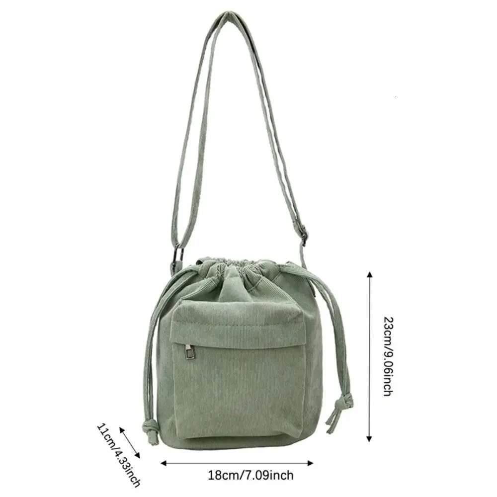 2024 New Women Middle Shoulder Korean Style Drawstring Bucket Casual Light Youth Crossbody Bag Whole Sale