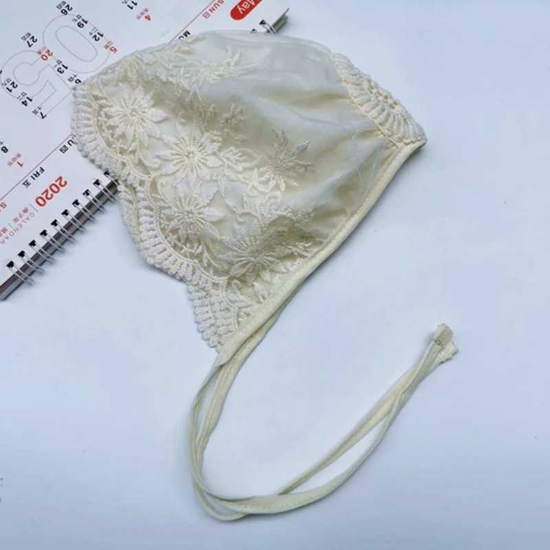 Lace Embroidery Flower Baby Hat Summer Breathable Mesh Infant Girl Bonnet Cap Newborn Photography Props R250512