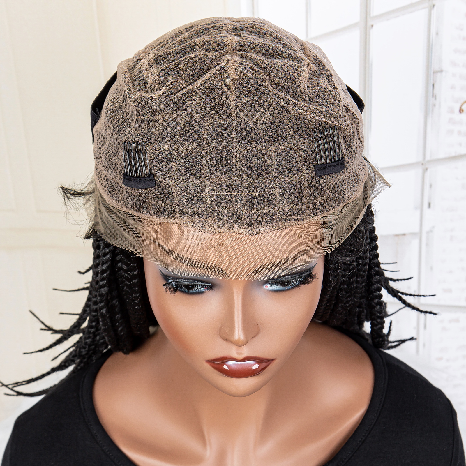 14 Inch Knotless Box Twist Braided Wigs Full Lace Braided Lace Wig for Women Natural Lace Front Braided Wigs with Baby Hair