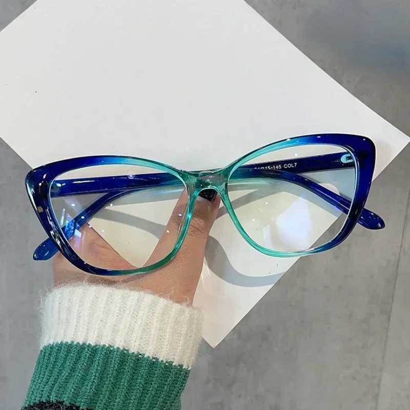 New Trend Cat Eye Frame Reading Glasses Unisex Women Men Anti Blue Light Far Sight Eyeglasses Finished Ladies Presbyopia Eyewear W250513