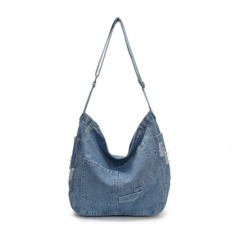 Casual denim tote women's 2025 summer new trend large capacity fashionable casual underarm bag