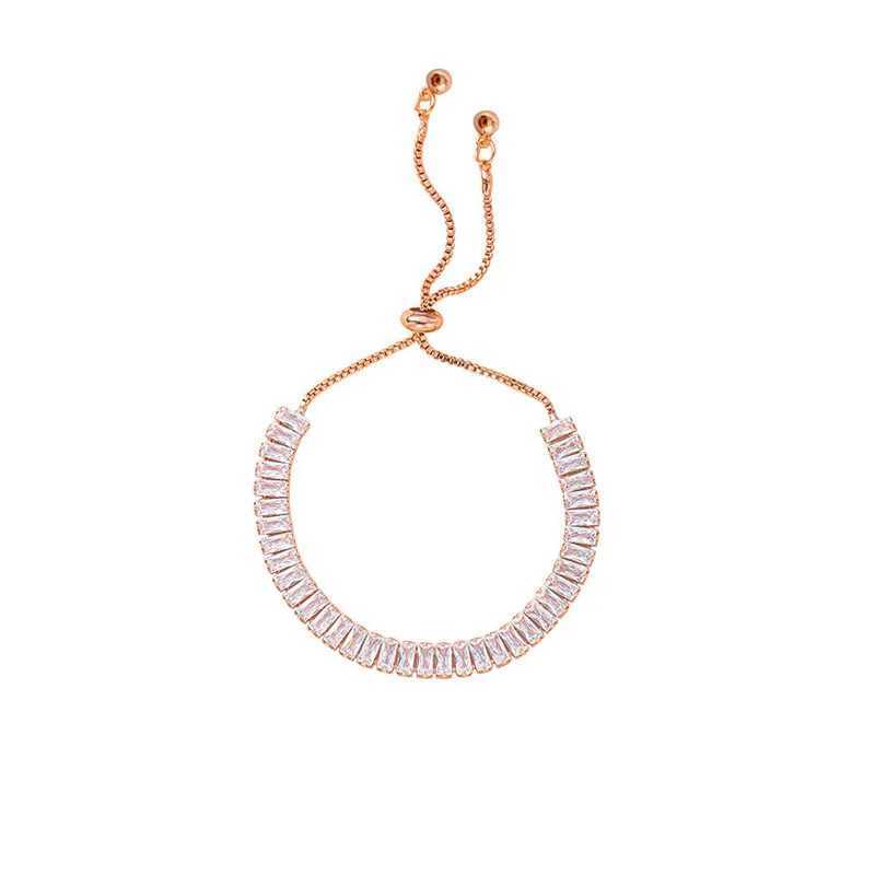 Full of Rhinestone Stainless Steel Bracelet for Women 2022 New Designer Shiny Luxury Zircon Adjustable Bracelets Jewelry Gift XJ250707