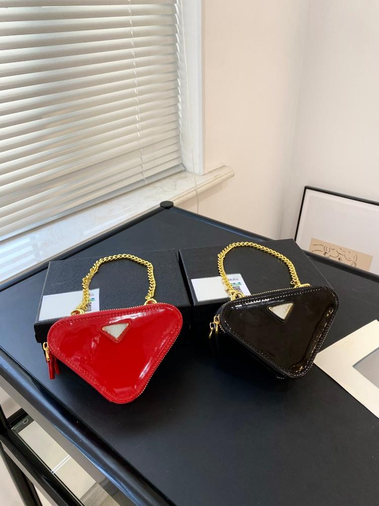 2025 New High Beauty Mini Lipstick Bag, Women's Fashion Triangle Shoulder Bag, Cross Shoulder Chain Bag, Decorative Bag, Small Wallet