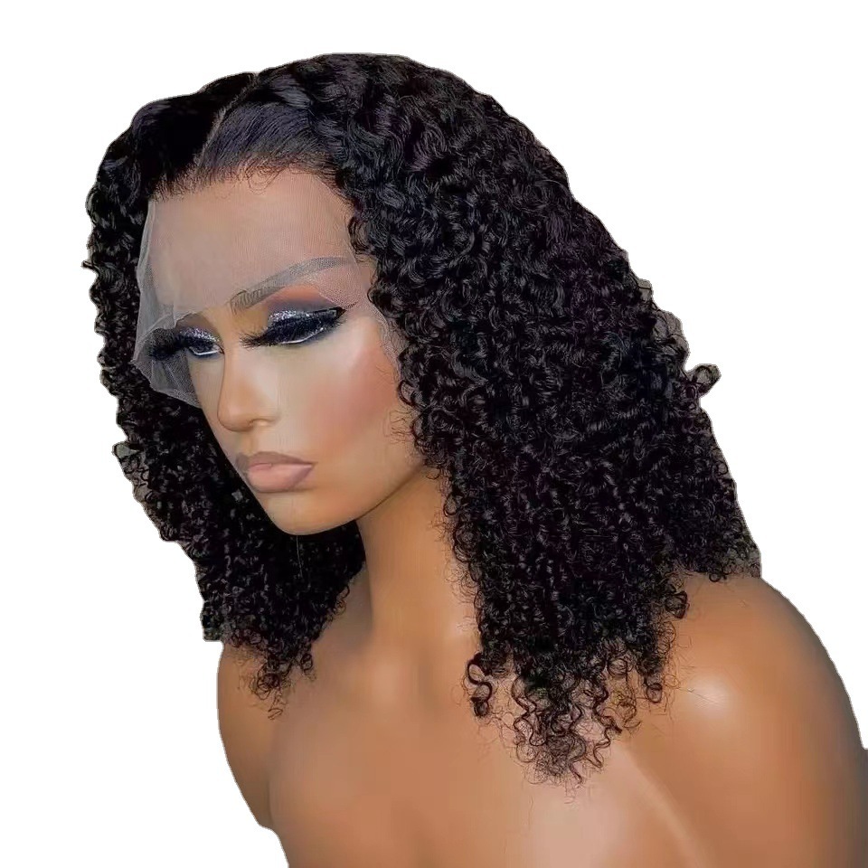 lace Front wig lace headgear womens small curly wig high temperature silk long curly wig