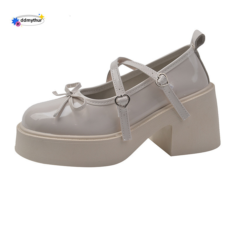 Thick soled Mary Jane small leather for women, paired with skirts, French style thick heels, women's fashion shoes, spring and autumn high-end si