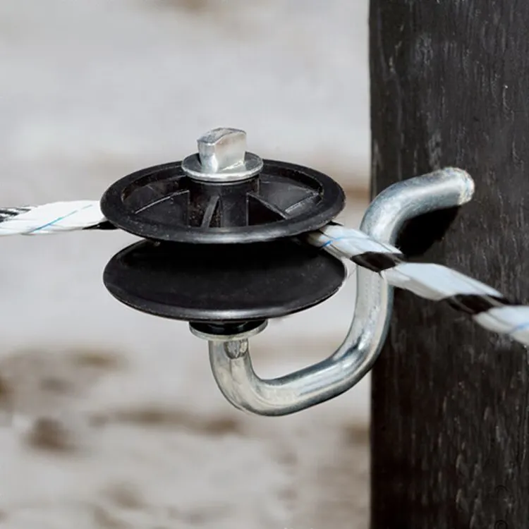 Self-tapping Farm Electric Fence Wood Post Insulators, Screw-in Corner Polyrope Insulators, Anchors Corner Insulators