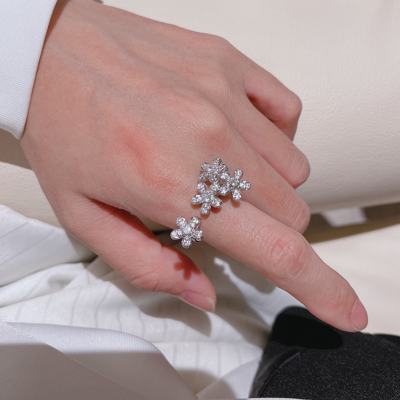 four leaf clover ring Natural Shell Gemstone 925 silver designer for woman T0P quality diamond official reproductions classic style crystal with box 001