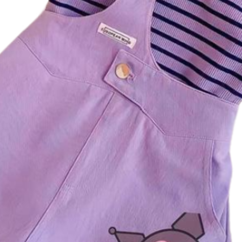 DISNEY Frozen Elsa princess baby designer clothes Summer two-piece set for girls with a striped vest and a one-shoulder strap short cartoon pattern of