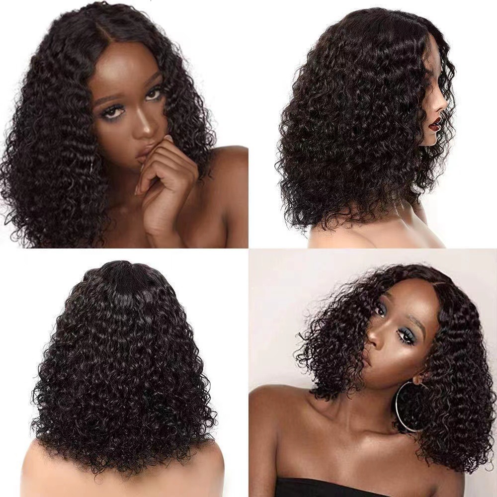hairpiece New Womens black medium split small roll explosive head chemical fiber high-temperature silk wig cover