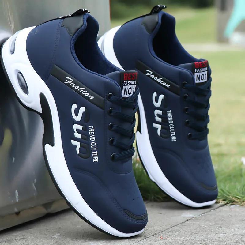 Spring And Autumn New Leather Surface Air Cushion Student Fashion Casual Shoes Outdoor Trendy Breathable Sports Men S Shoes Ddmysaturn