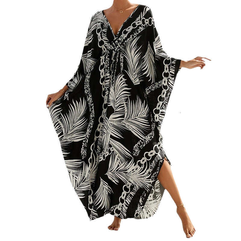 European American Summer Cotton Printed Cover, Vacation Leisure Bikini, Sunscreen Beach Skirt, 2025 New Style, Unique and Elegant Clothing